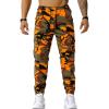 imageFlygo Mens Camo Joggers Pants Casual Cotton Workout Active Cargo Sweatpants with PocketsOrange