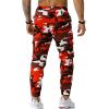 imageFlygo Mens Camo Joggers Pants Casual Cotton Workout Active Cargo Sweatpants with PocketsRed