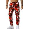 imageFlygo Mens Camo Joggers Pants Casual Cotton Workout Active Cargo Sweatpants with PocketsRed