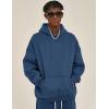 imageFlygo Mens Hoodie Oversized Fleece Pullover Fashion Hoodies Casual Active Long Sleeve Hooded SweatshirtBlue Grey