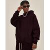 imageFlygo Mens Hoodie Oversized Fleece Pullover Fashion Hoodies Casual Active Long Sleeve Hooded SweatshirtBurgundy
