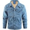 imageFlygo Mens Sherpa Fleece Lined Denim Jackets Winter Warm Snap Turn Down Collar Trucker Jacket Cowboy Thicken Heavy Duty CoatLightblue