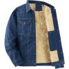 imageFlygo Mens Sherpa Fleece Lined Denim Jackets Winter Warm Snap Turn Down Collar Trucker Jacket Cowboy Thicken Heavy Duty CoatNavyblue