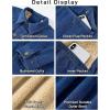 imageFlygo Mens Sherpa Fleece Lined Denim Jackets Winter Warm Snap Turn Down Collar Trucker Jacket Cowboy Thicken Heavy Duty CoatNavyblue