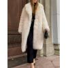 imageFlygo Womens Long Faux Fur Coats Winter Fluffy Open Front Luxury Overcoat Shaggy Lapel Long Sleeve Fuzzy Warm Cardigan JacketBeige