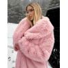 imageFlygo Womens Long Faux Fur Coats Winter Fluffy Open Front Luxury Overcoat Shaggy Lapel Long Sleeve Fuzzy Warm Cardigan JacketPink