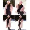 imageFlygo Womens Long Faux Fur Coats Winter Fluffy Open Front Luxury Overcoat Shaggy Lapel Long Sleeve Fuzzy Warm Cardigan JacketPink