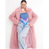 imageFlygo Womens Long Faux Fur Coats Winter Fluffy Open Front Luxury Overcoat Shaggy Lapel Long Sleeve Fuzzy Warm Cardigan JacketPink
