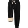 imageFlygo Boys Girls Fleece Pants Sherpa Lined Sweatpants Athletic Joggers Winter Warm Unisex Kids Active PullOn PantsBlack
