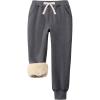 imageFlygo Boys Girls Fleece Pants Sherpa Lined Sweatpants Athletic Joggers Winter Warm Unisex Kids Active PullOn PantsDark Grey
