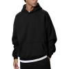 imageFlygo Mens Hoodie Oversized Fleece Pullover Fashion Hoodies Casual Active Long Sleeve Hooded SweatshirtBlack