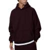 imageFlygo Mens Hoodie Oversized Fleece Pullover Fashion Hoodies Casual Active Long Sleeve Hooded SweatshirtBurgundy