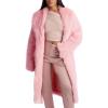 imageFlygo Womens Long Faux Fur Coats Winter Fluffy Open Front Luxury Overcoat Shaggy Lapel Long Sleeve Fuzzy Warm Cardigan JacketPink