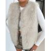 imageFlygo Faux Fur Vest Women Sleeveless Faux Fur Jacket Furry Open Front Cardigan Top Fluffy Winter Vest OuterwearBeige