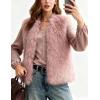 imageFlygo Faux Fur Vest Women Sleeveless Faux Fur Jacket Furry Open Front Cardigan Top Fluffy Winter Vest OuterwearPink