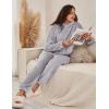 imageFlygo Womens Fluffy Pajamas Sets Fleece Loungewear Pullover Bear Ear Fuzzy Hoodie Plush Pants 2 Piece Sleepwear with PocketsGrey