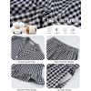 imageFlygo Womens Gingham Pajamas Sets Cotton Plaid Pjs Ruffled Sleeve Button Down Shirt Pants Y2k 2 Piece Lounge SetBlack