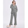 imageFlygo Womens Gingham Pajamas Sets Cotton Plaid Pjs Ruffled Sleeve Button Down Shirt Pants Y2k 2 Piece Lounge SetBlack