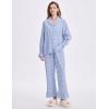 imageFlygo Womens Gingham Pajamas Sets Cotton Plaid Pjs Ruffled Sleeve Button Down Shirt Pants Y2k 2 Piece Lounge SetBlue