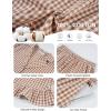 imageFlygo Womens Gingham Pajamas Sets Cotton Plaid Pjs Ruffled Sleeve Button Down Shirt Pants Y2k 2 Piece Lounge SetBrown