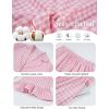 imageFlygo Womens Gingham Pajamas Sets Cotton Plaid Pjs Ruffled Sleeve Button Down Shirt Pants Y2k 2 Piece Lounge SetPink