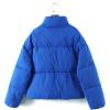 imageFlygo Womens Cropped Puffer Jacket Stand Collar Zip up Quilted Winter Down Jacket CoatBlue