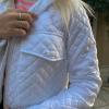 imageFlygo Womens Diamond Quilted Puffer Jacket Winter Lightweight Crop Padded CoatWhite