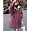 imageFlygo Womens Winter Casual Quilted Puffer Down Coats FullZip Hooded Mid Length Jacket OuterwearBrick Red