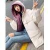 imageFlygo Womens Winter Casual Quilted Puffer Down Coats FullZip Hooded Mid Length Jacket OuterwearCreamywhite