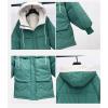imageFlygo Womens Winter Casual Quilted Puffer Down Coats FullZip Hooded Mid Length Jacket OuterwearGreen