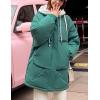 imageFlygo Womens Winter Casual Quilted Puffer Down Coats FullZip Hooded Mid Length Jacket OuterwearGreen
