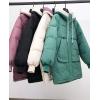 imageFlygo Womens Winter Casual Quilted Puffer Down Coats FullZip Hooded Mid Length Jacket OuterwearGreen