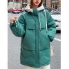 imageFlygo Womens Winter Casual Quilted Puffer Down Coats FullZip Hooded Mid Length Jacket OuterwearGreen