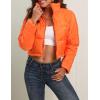 imageFlygo Womens Winter Cropped Puffer Jacket Zip Up Stand Collar Quilted Padded CoatOrange