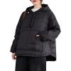 imageFlygo Womens Oversized Puffer Jacket Lightweight Warm Quilted Dolman Hoodies Puffy Pullover Tops BlackL