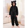 imageFlygo Girls Fleece Jumpsuits Fuzzy Hooded Rompers Kids Zip up Onesie Romper Costume Warm Winter Clothes 514 YearsBlack