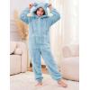 imageFlygo Girls Fleece Jumpsuits Fuzzy Hooded Rompers Kids Zip up Onesie Romper Costume Warm Winter Clothes 514 YearsBlue