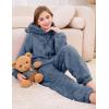 imageFlygo Girls Fleece Jumpsuits Fuzzy Hooded Rompers Kids Zip up Onesie Romper Costume Warm Winter Clothes 514 YearsNavy