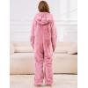 imageFlygo Girls Fleece Jumpsuits Fuzzy Hooded Rompers Kids Zip up Onesie Romper Costume Warm Winter Clothes 514 YearsPink