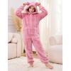 imageFlygo Girls Fleece Jumpsuits Fuzzy Hooded Rompers Kids Zip up Onesie Romper Costume Warm Winter Clothes 514 YearsPink
