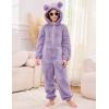 imageFlygo Girls Fleece Jumpsuits Fuzzy Hooded Rompers Kids Zip up Onesie Romper Costume Warm Winter Clothes 514 YearsPurple