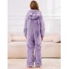 imageFlygo Girls Fleece Jumpsuits Fuzzy Hooded Rompers Kids Zip up Onesie Romper Costume Warm Winter Clothes 514 YearsPurple
