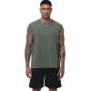 imageFlygo Mens Sleeveless Workout Tank Tops Cotton Cut Off Muscle T Shirts Acid Wash Loose Running Gym TeesArmy Green