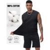 imageFlygo Mens Sleeveless Workout Tank Tops Cotton Cut Off Muscle T Shirts Acid Wash Loose Running Gym TeesBlack