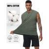 imageFlygo Mens Sleeveless Workout Tank Tops Cotton Cut Off Muscle T Shirts Acid Wash Loose Running Gym TeesBlackarmygreenapricot
