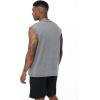 imageFlygo Mens Sleeveless Workout Tank Tops Cotton Cut Off Muscle T Shirts Acid Wash Loose Running Gym TeesBlackcoffeegrey