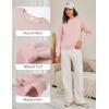 imageFlygo Womens Winter Sherpa Sweatshirt Fleece Lined Crewneck Pullover for Loungewear Streetwear TopPink