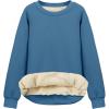 imageFlygo Womens Winter Sherpa Sweatshirt Fleece Lined Crewneck Pullover for Loungewear Streetwear TopBlue