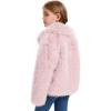 imageFlygo Girls Faux Fur Coat Kids Fluffy Long Sleeve Lapel Collar Open Front Jacket Warm Winter Shaggy Outwear with PocketsLightpink
