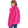 imageFlygo Girls Faux Fur Coat Kids Fluffy Long Sleeve Lapel Collar Open Front Jacket Warm Winter Shaggy Outwear with PocketsRose